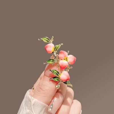 Peach Fruit Brooch